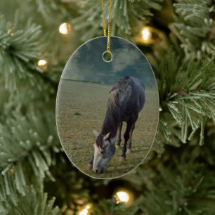 Reitpferde in Paddock Keramik Ornament