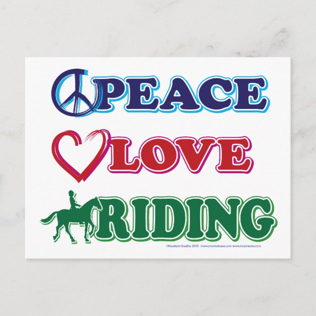 Reitpferde mit friedlicher Liebe Postkarte (Vorderseite)
