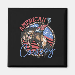 Reitpferde Retro Western 4. Juli Patriotic Magnet