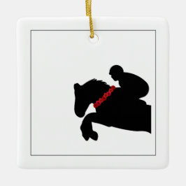 Reitpferde Rote Rosen anzeigen Reiter Text Jumper Keramikornament