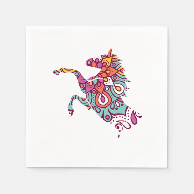 Reitpferde Serviette (Vorderseite)