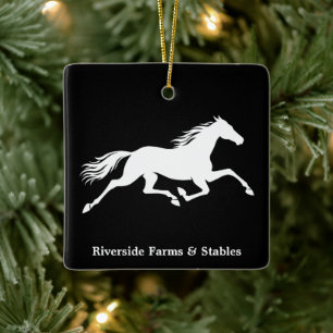Reitpferdestall Name Schwarz Keramikornament