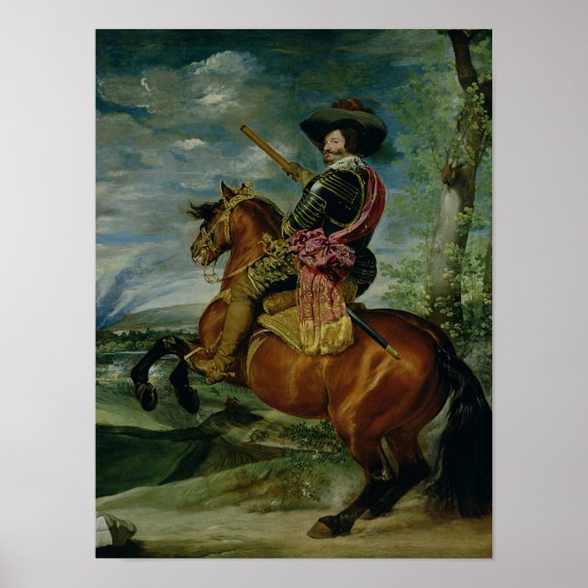 Reitportrait des Don Gaspar de Guzman Poster (Vorne)