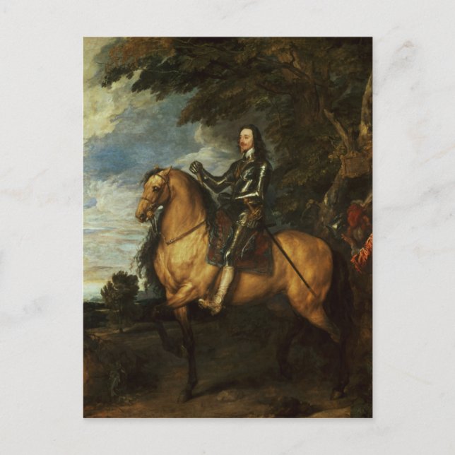 Reitportrait von Charles I. c.1637-38 Postkarte (Vorderseite)
