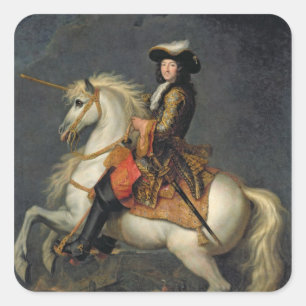 Reitportrait von Louis XIV Quadratischer Aufkleber