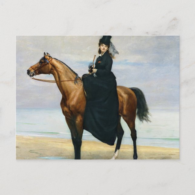 Reitportrait von Mademoiselle Croizette Postkarte (Vorderseite)