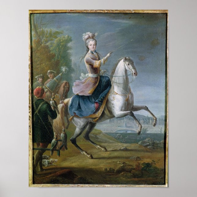 Reitportrait von Maria Leszczynska Poster (Vorne)