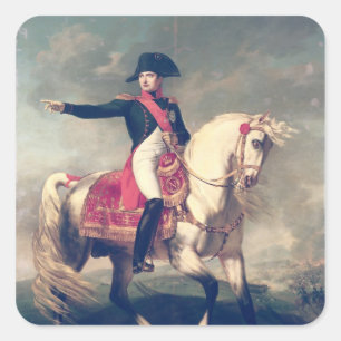 Reitportrait von Napoleon I 1810 Quadratischer Aufkleber