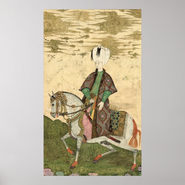 Reitportrait von Sultan Osman II 1618 Poster (Vorne)