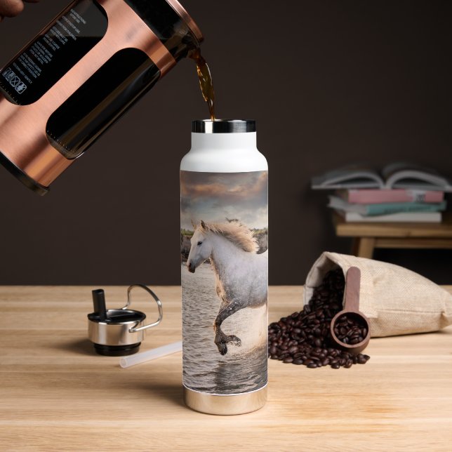 Reitreiter nach Maß für Ihr Pferd Foto Trinkflasche (Kaffee)
