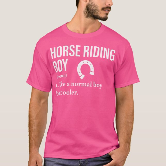 Reitrennen Boy Noun Reitschule Sprung Warm T-Shirt (Vorderseite)