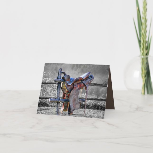 Reitsattel auf dem Corral Fence Western (Vorderseite)