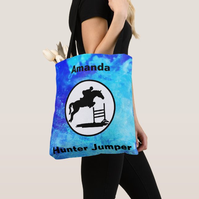 Reitschiff Jumper Watercolor Reitpferd Beutel Tasche (Von Nahem)