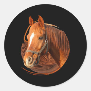 Reitsport Grafik Pferd - Pferdereiter Runder Aufkleber