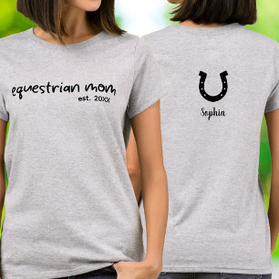 Reitsport-Mama Handschrift-Typografie T-Shirt
