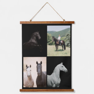 Reitsport-Pferdefotografie Equine-Kunst Wandteppich Mit Holzrahmen