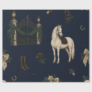 Reitsport-Weihnachts-Navy-Verpackungspapier Geschenkpapier