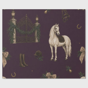 Reitsport-Weihnachts-Pflaume-Wrap-Papier Geschenkpapier