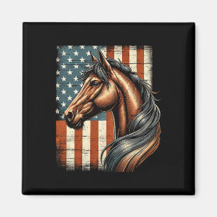Reitsport Western Farm American Flag Magnet