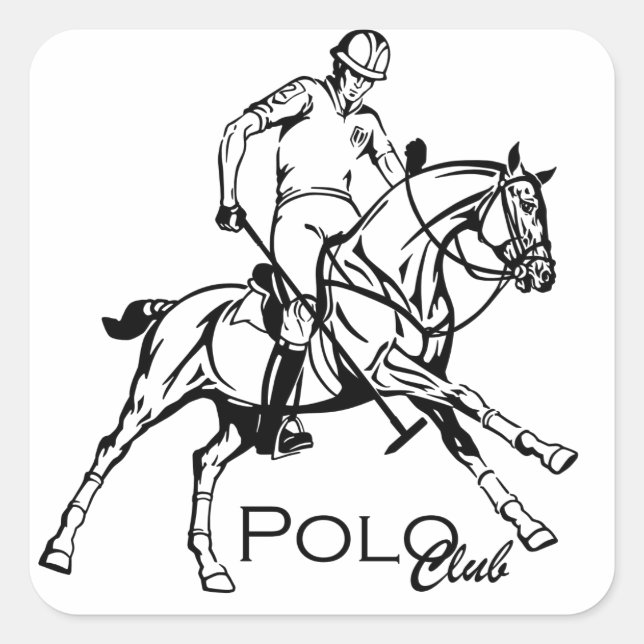 Reitsportclub Quadratischer Aufkleber (Vorderseite)