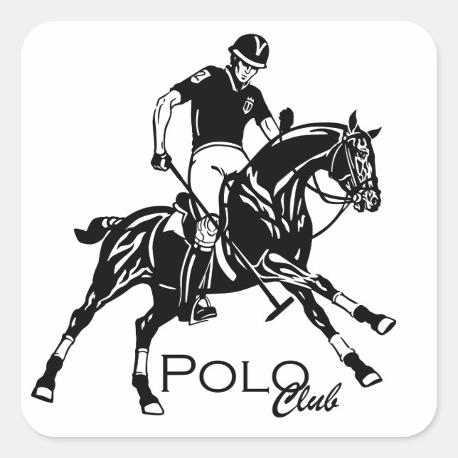 Reitsportclub Quadratischer Aufkleber (Vorderseite)