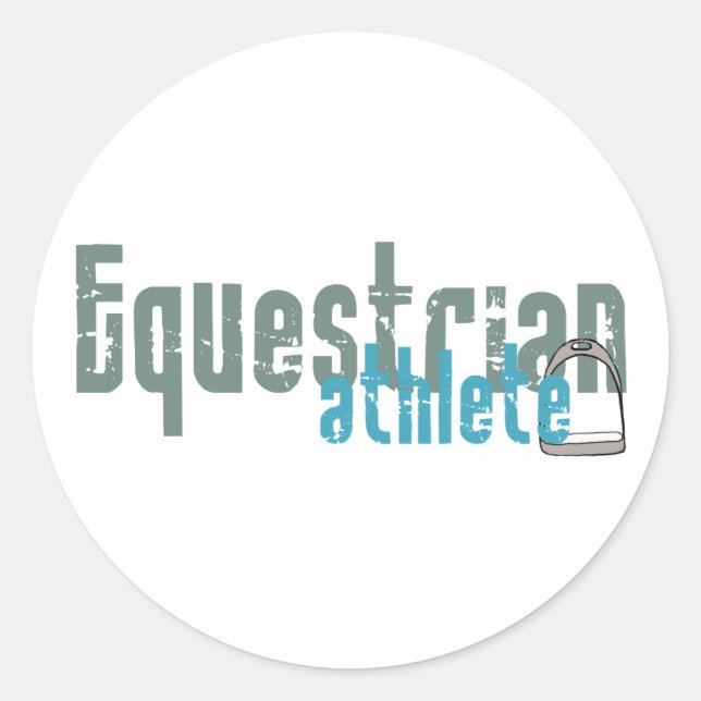 Reitsportler Runder Aufkleber (Vorderseite)