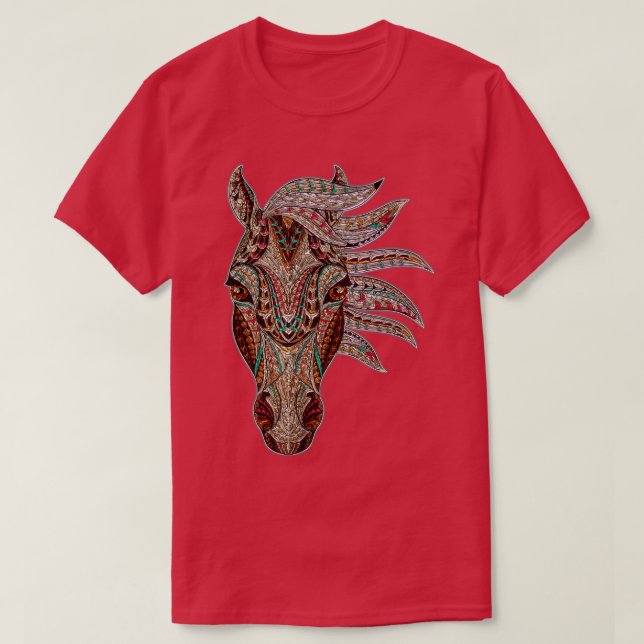 Reitstall Abstrakt Art Native American Geometri T-Shirt (Design vorne)