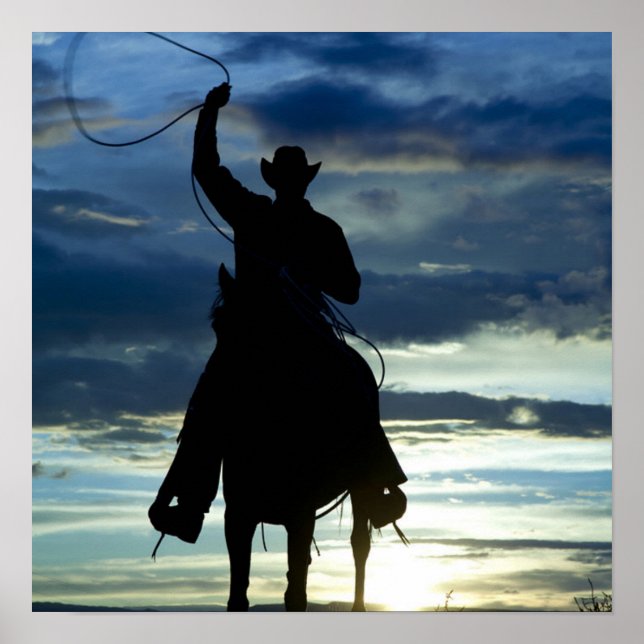 Reitstall Reitsport Silhouette Poster (Vorne)