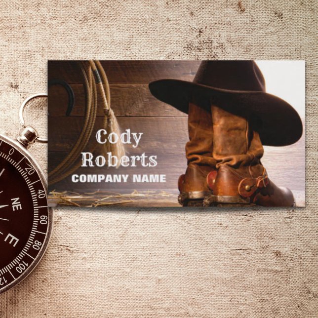 Reittier-Cowboy-Western Visitenkarte (country farm rancher equestrian cowboy western business card)