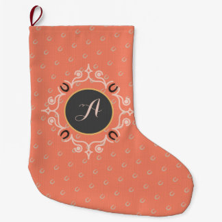 Reittier Mongram Lucky Horseshoe Pattern Großer Weihnachtsstrumpf