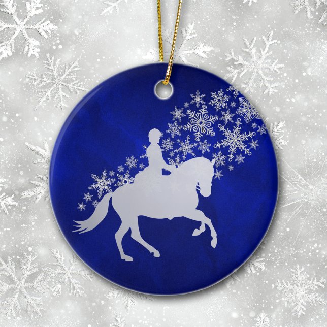 Reittier Silver Snowflake auf Royal Blue Keramik Ornament (Von Creator hochgeladen)