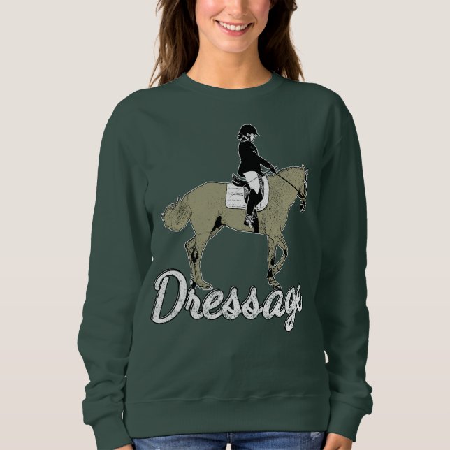 Reittiere Dressur Vintage Illustration. Sweatshirt (Vorderseite)