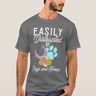 Reittiere Hunde lieben ich leicht abgelenkt von Hu T-Shirt