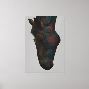 Reittiere Sippe: Farbenfrohe Pferdekopfgestaltung Leinwanddruck