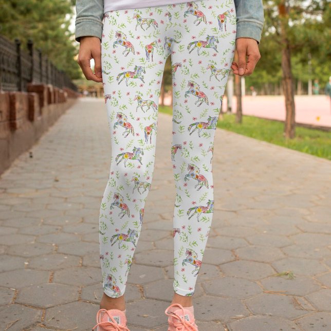 Reittiere Wildblume Flora Aquädukte Leggings (Von Creator hochgeladen)