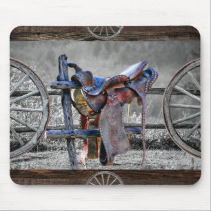 Reitwagen-Rad für den Western der Reitzaun Mousepad