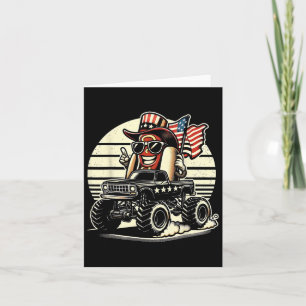 Reitwagen von Hotdog am 4. Juli US-Flagge C Karte
