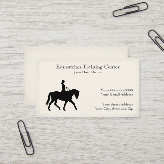 Reitzentrum Reitställe Business Card Visitenkarte (Vorderseite/Rückseite Beispiel)