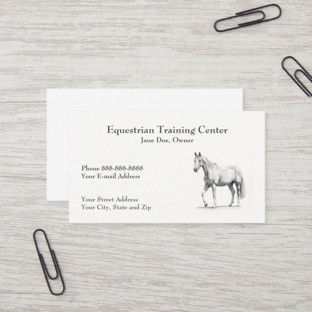 Reitzentrum Reitställe Business Card Visitenkarte (Vorderseite/Rückseite Beispiel)
