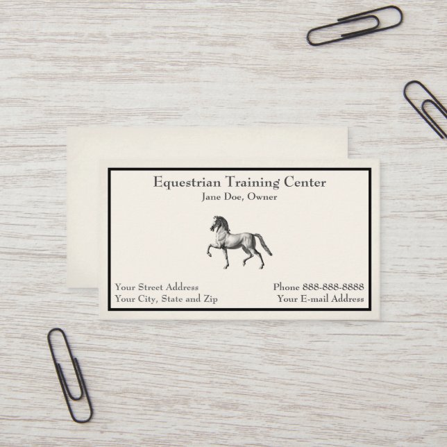 Reitzentrum Reitställe Business Card Visitenkarte (Vorderseite/Rückseite Beispiel)