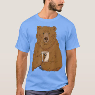 Reizbrauner Bär trinkt eine Tasse Kaffee Bären Lov T-Shirt