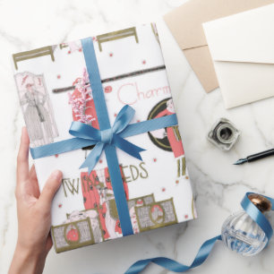 Reizend Vintage Werbungs-Illustrationen Geschenkpapier