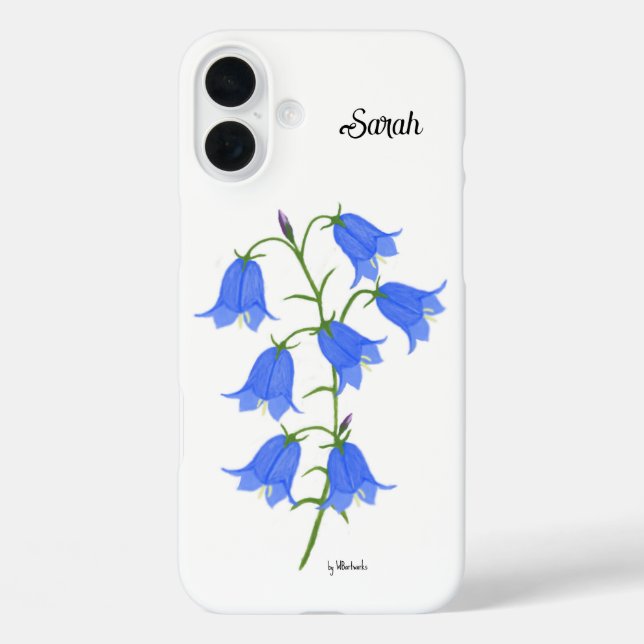 Reizende Blauglocken iPhone 16 Plus Hülle (Rückseite)