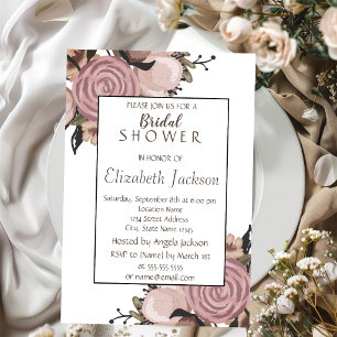 Reizende Blumen, Glitter- Brautparty Einladung