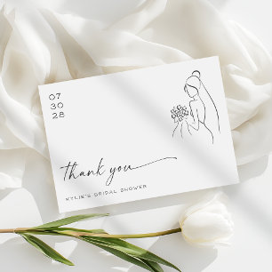 Reizende Braut Moderne Bridal Shower Dankeskarte