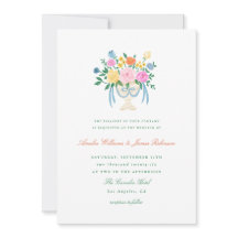 Reizende Charme-Handbemalte Blumenhochzeits-Einlad