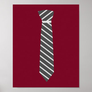 Reizende elegante graue Krawatte Kinderzimmer-Wand Poster