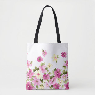 Reizende Farbige Mädchenhafte Blühende Blumen Tasche