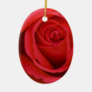 Reizende fröhliche Rote Rose Keramik Ornament