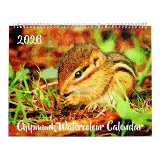 Reizende gestreifte Streifenhörnchen Wildlife-Wass Kalender